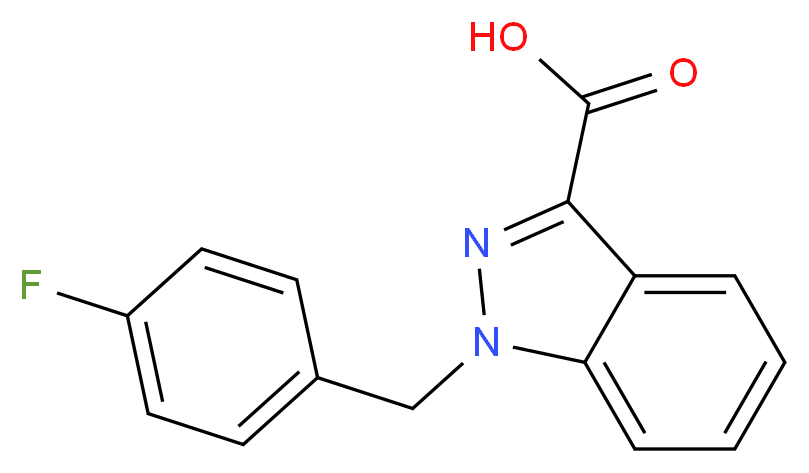 1-[(4-fluorophenyl)methyl]-1H-indazole-3-carboxylic acid_分子结构_CAS_50264-63-6