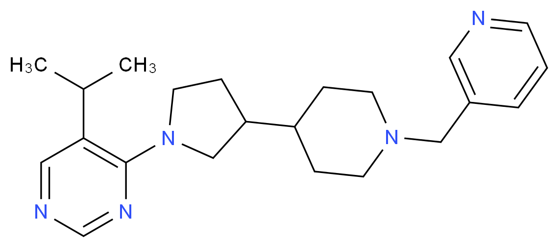 5-isopropyl-4-{3-[1-(3-pyridinylmethyl)-4-piperidinyl]-1-pyrrolidinyl}pyrimidine_分子结构_CAS_)