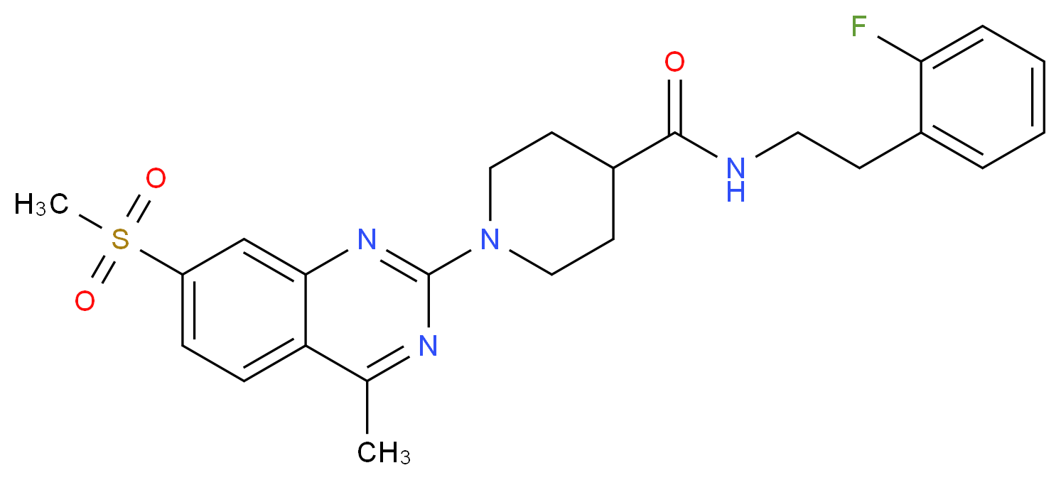 N-[2-(2-fluorophenyl)ethyl]-1-[4-methyl-7-(methylsulfonyl)-2-quinazolinyl]-4-piperidinecarboxamide_分子结构_CAS_)