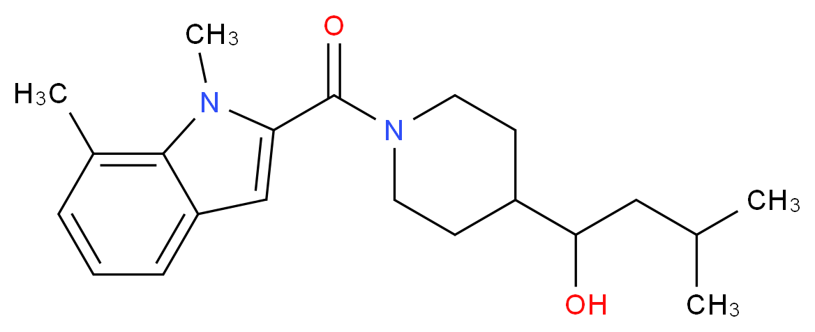 1-{1-[(1,7-dimethyl-1H-indol-2-yl)carbonyl]-4-piperidinyl}-3-methyl-1-butanol_分子结构_CAS_)