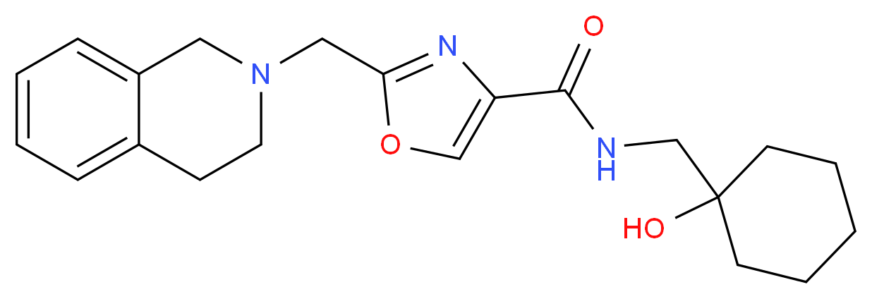 2-(3,4-dihydroisoquinolin-2(1H)-ylmethyl)-N-[(1-hydroxycyclohexyl)methyl]-1,3-oxazole-4-carboxamide_分子结构_CAS_)