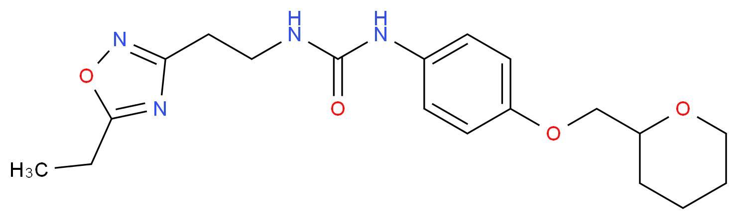 N-[2-(5-ethyl-1,2,4-oxadiazol-3-yl)ethyl]-N'-[4-(tetrahydro-2H-pyran-2-ylmethoxy)phenyl]urea_分子结构_CAS_)