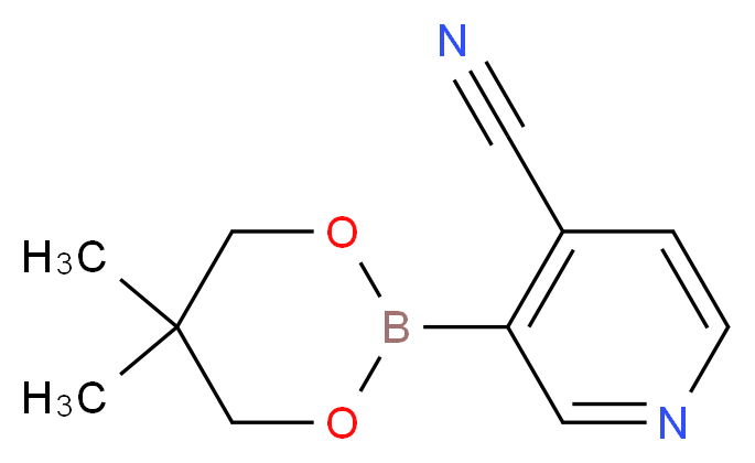 3-(5,5-dimethyl-1,3,2-dioxaborinan-2-yl)pyridine-4-carbonitrile_分子结构_CAS_868944-72-3