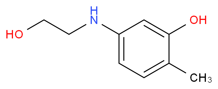 5-[(2-hydroxyethyl)amino]-2-methylphenol_分子结构_CAS_55302-96-0