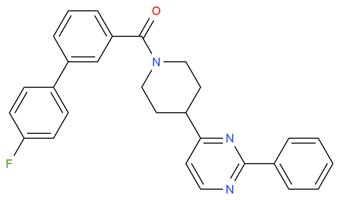 4-{1-[(4'-fluoro-3-biphenylyl)carbonyl]-4-piperidinyl}-2-phenylpyrimidine_分子结构_CAS_)