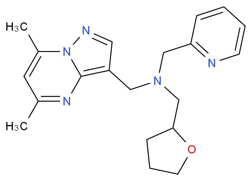 1-(5,7-dimethylpyrazolo[1,5-a]pyrimidin-3-yl)-N-(pyridin-2-ylmethyl)-N-(tetrahydrofuran-2-ylmethyl)methanamine_分子结构_CAS_)