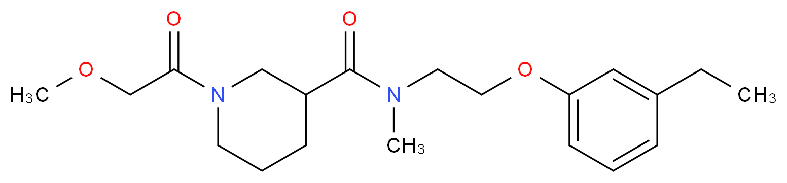 N-[2-(3-ethylphenoxy)ethyl]-1-(methoxyacetyl)-N-methyl-3-piperidinecarboxamide_分子结构_CAS_)