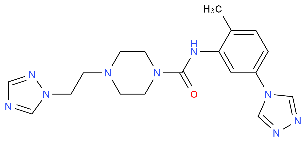 N-[2-methyl-5-(4H-1,2,4-triazol-4-yl)phenyl]-4-[2-(1H-1,2,4-triazol-1-yl)ethyl]piperazine-1-carboxamide_分子结构_CAS_)