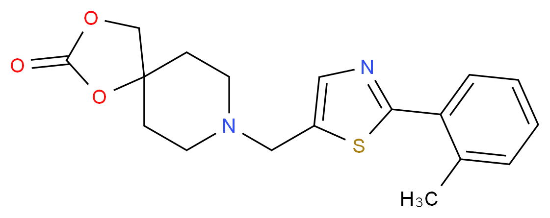 8-{[2-(2-methylphenyl)-1,3-thiazol-5-yl]methyl}-1,3-dioxa-8-azaspiro[4.5]decan-2-one_分子结构_CAS_)
