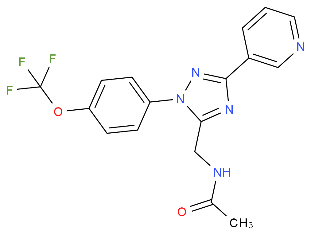 N-({3-pyridin-3-yl-1-[4-(trifluoromethoxy)phenyl]-1H-1,2,4-triazol-5-yl}methyl)acetamide_分子结构_CAS_)