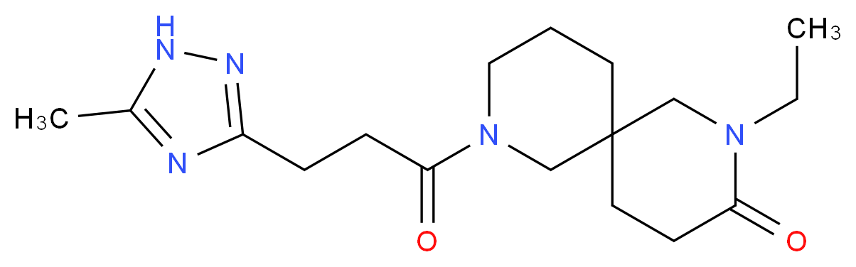 2-ethyl-8-[3-(5-methyl-1H-1,2,4-triazol-3-yl)propanoyl]-2,8-diazaspiro[5.5]undecan-3-one_分子结构_CAS_)