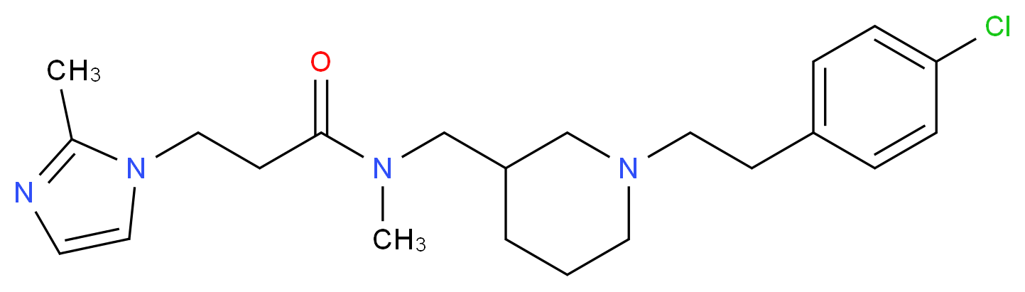N-({1-[2-(4-chlorophenyl)ethyl]-3-piperidinyl}methyl)-N-methyl-3-(2-methyl-1H-imidazol-1-yl)propanamide_分子结构_CAS_)