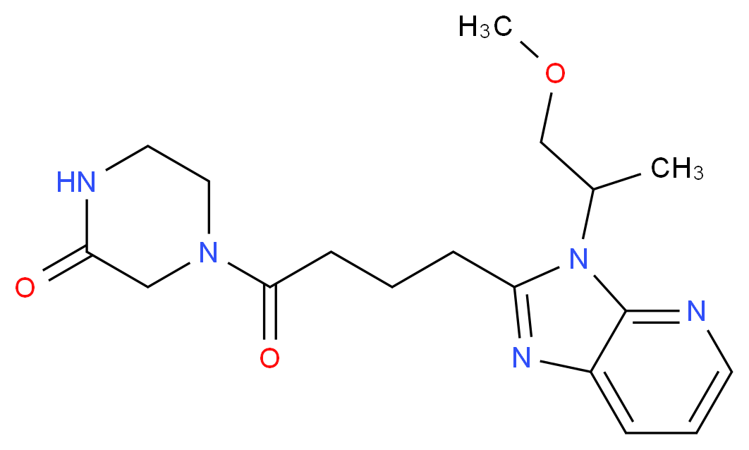 4-{4-[3-(2-methoxy-1-methylethyl)-3H-imidazo[4,5-b]pyridin-2-yl]butanoyl}piperazin-2-one_分子结构_CAS_)