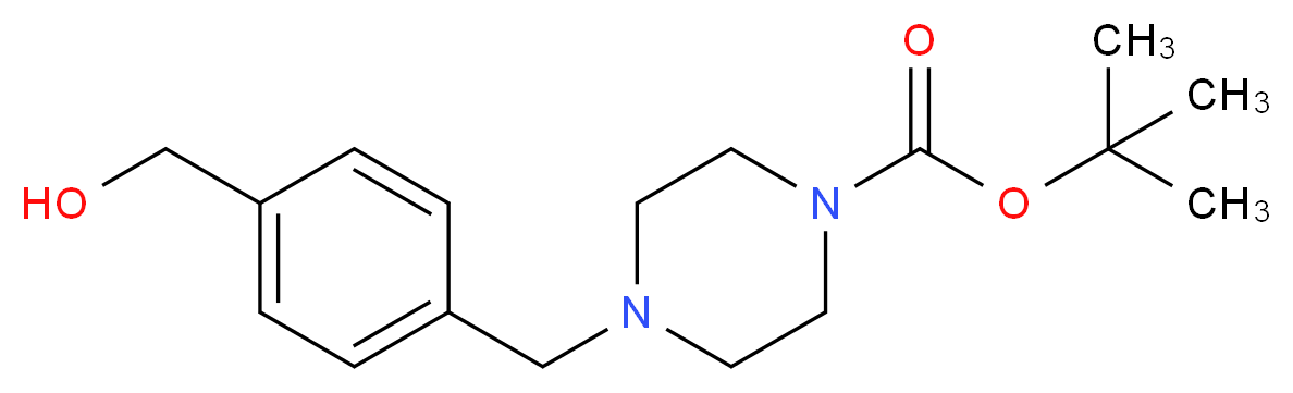 tert-butyl 4-[4-(hydroxymethyl)benzyl]tetrahydro-1(2H)-pyrazinecarboxylate_分子结构_CAS_622381-67-3)