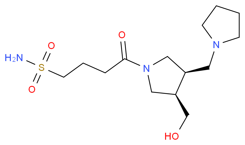 4-[(3R*,4R*)-3-(hydroxymethyl)-4-(1-pyrrolidinylmethyl)-1-pyrrolidinyl]-4-oxo-1-butanesulfonamide_分子结构_CAS_)