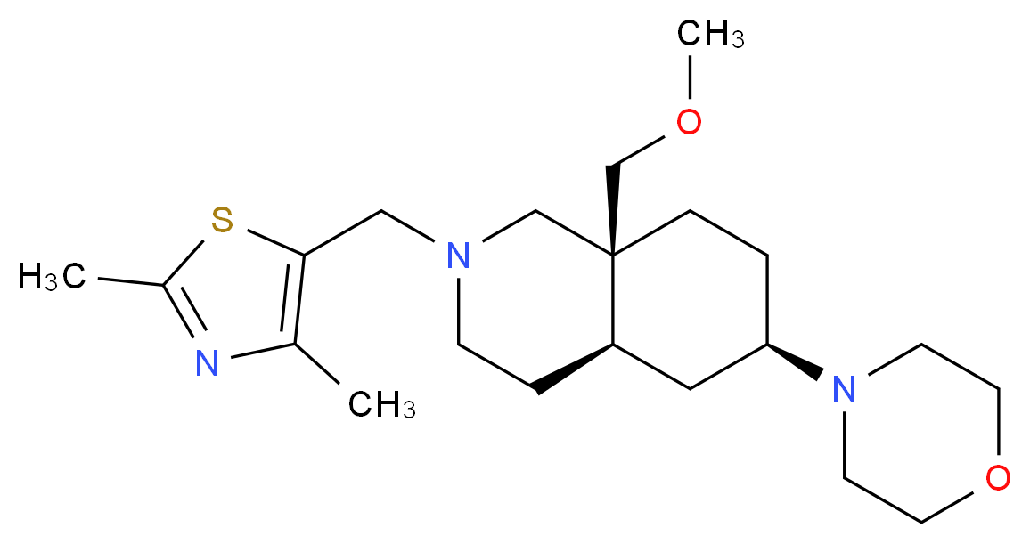 (4aR*,6R*,8aS*)-2-[(2,4-dimethyl-1,3-thiazol-5-yl)methyl]-8a-(methoxymethyl)-6-morpholin-4-yldecahydroisoquinoline_分子结构_CAS_)