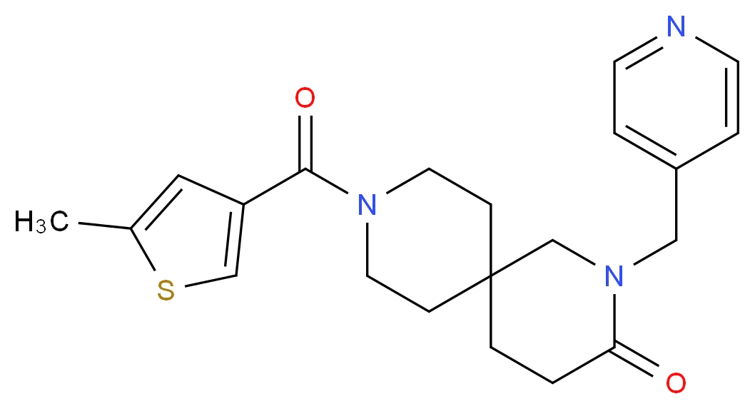 9-[(5-methyl-3-thienyl)carbonyl]-2-(pyridin-4-ylmethyl)-2,9-diazaspiro[5.5]undecan-3-one_分子结构_CAS_)
