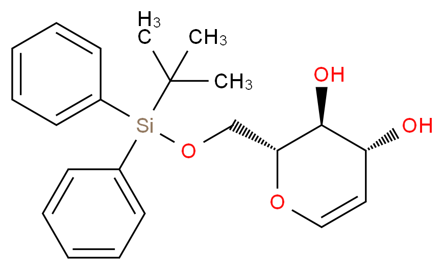 (2R,3S,4R)-2-{[(tert-butyldiphenylsilyl)oxy]methyl}-3,4-dihydro-2H-pyran-3,4-diol_分子结构_CAS_87316-22-1