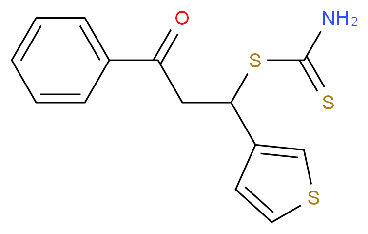 3-oxo-3-phenyl-1-(3-thienyl)propyl aminomethanedithioate_分子结构_CAS_286366-70-9)