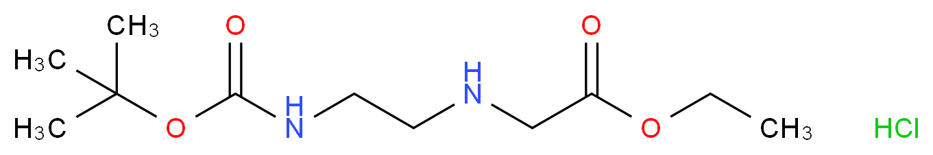 (2-tert-Butoxycarbonylamino-ethylamino)-acetic acid ethyl ester hydrochloride_分子结构_CAS_347890-34-0)