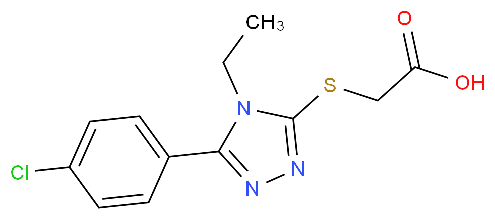 {[5-(4-chlorophenyl)-4-ethyl-4H-1,2,4-triazol-3-yl]thio}acetic acid_分子结构_CAS_150536-01-9)