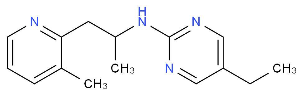 5-ethyl-N-[1-methyl-2-(3-methylpyridin-2-yl)ethyl]pyrimidin-2-amine_分子结构_CAS_)