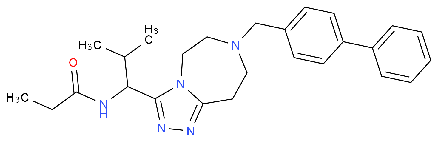 N-{1-[7-(4-biphenylylmethyl)-6,7,8,9-tetrahydro-5H-[1,2,4]triazolo[4,3-d][1,4]diazepin-3-yl]-2-methylpropyl}propanamide_分子结构_CAS_)