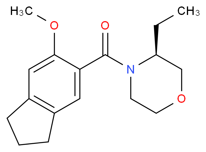 (3S)-3-ethyl-4-[(6-methoxy-2,3-dihydro-1H-inden-5-yl)carbonyl]morpholine_分子结构_CAS_)