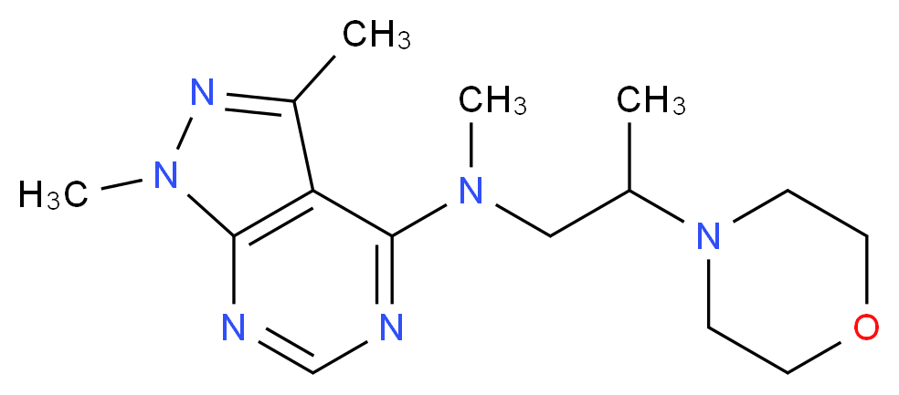N,1,3-trimethyl-N-[2-(4-morpholinyl)propyl]-1H-pyrazolo[3,4-d]pyrimidin-4-amine_分子结构_CAS_)