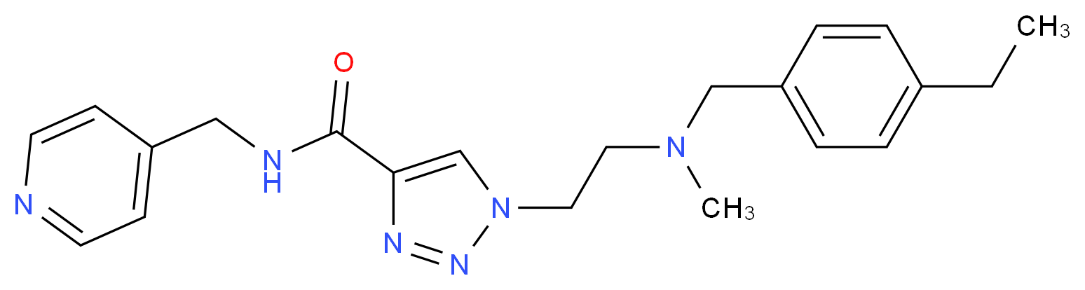 1-{2-[(4-ethylbenzyl)(methyl)amino]ethyl}-N-(4-pyridinylmethyl)-1H-1,2,3-triazole-4-carboxamide_分子结构_CAS_)