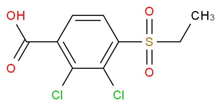 2,3-dichloro-4-(ethanesulfonyl)benzoic acid_分子结构_CAS_105917-76-8