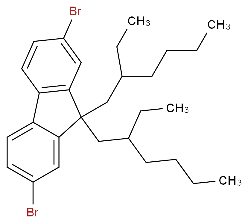 9,9-双(2'-乙基己基)-2,7-二溴芴_分子结构_CAS_188200-93-3)