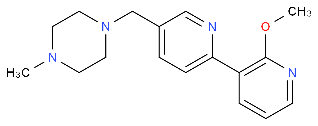 2'-methoxy-5-[(4-methylpiperazin-1-yl)methyl]-2,3'-bipyridine_分子结构_CAS_)