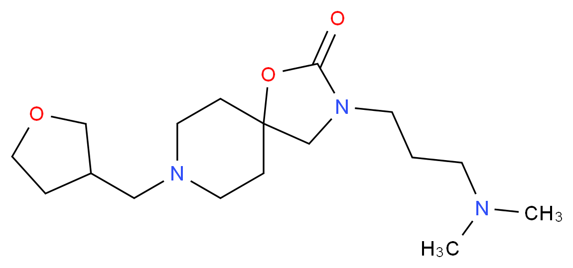 3-[3-(dimethylamino)propyl]-8-(tetrahydrofuran-3-ylmethyl)-1-oxa-3,8-diazaspiro[4.5]decan-2-one_分子结构_CAS_)