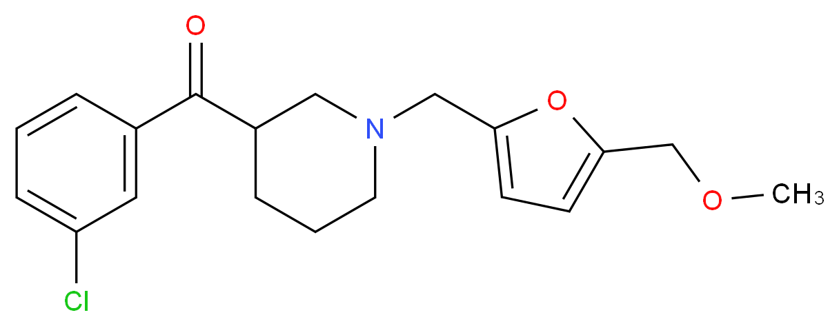 (3-chlorophenyl)(1-{[5-(methoxymethyl)-2-furyl]methyl}-3-piperidinyl)methanone_分子结构_CAS_)