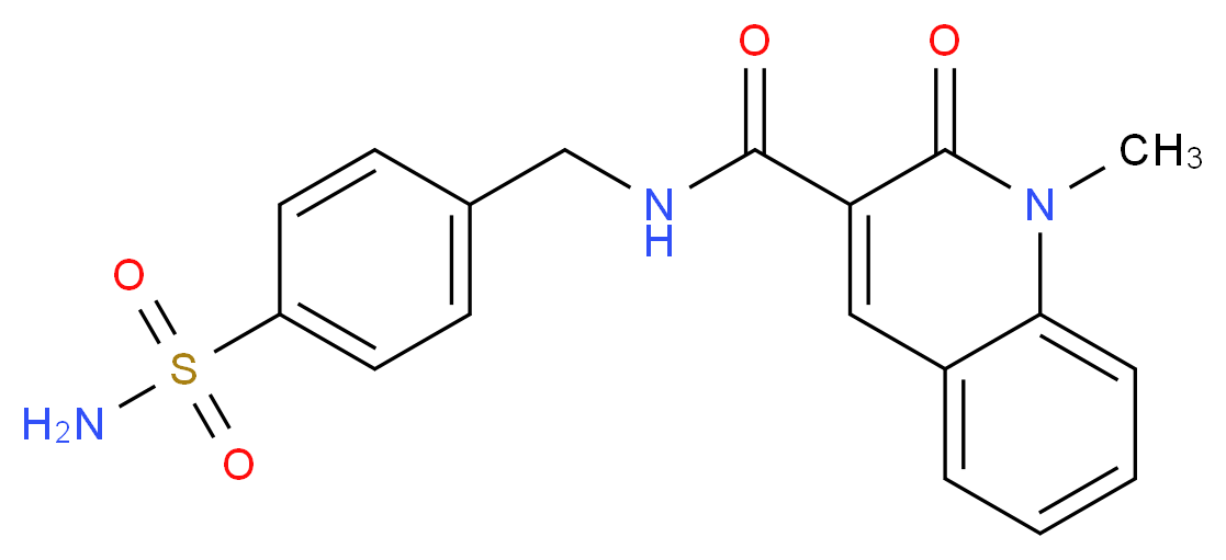 N-[4-(aminosulfonyl)benzyl]-1-methyl-2-oxo-1,2-dihydroquinoline-3-carboxamide_分子结构_CAS_)
