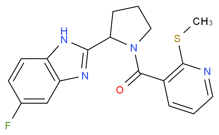 5-fluoro-2-(1-{[2-(methylthio)-3-pyridinyl]carbonyl}-2-pyrrolidinyl)-1H-benzimidazole_分子结构_CAS_)