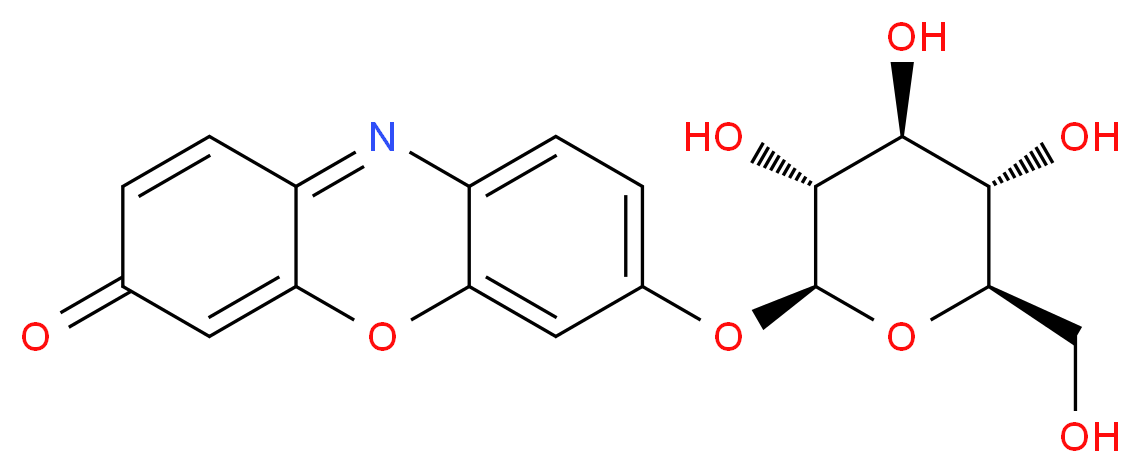 7-{[(2S,3R,4S,5S,6R)-3,4,5-trihydroxy-6-(hydroxymethyl)oxan-2-yl]oxy}-3H-phenoxazin-3-one_分子结构_CAS_101490-85-1