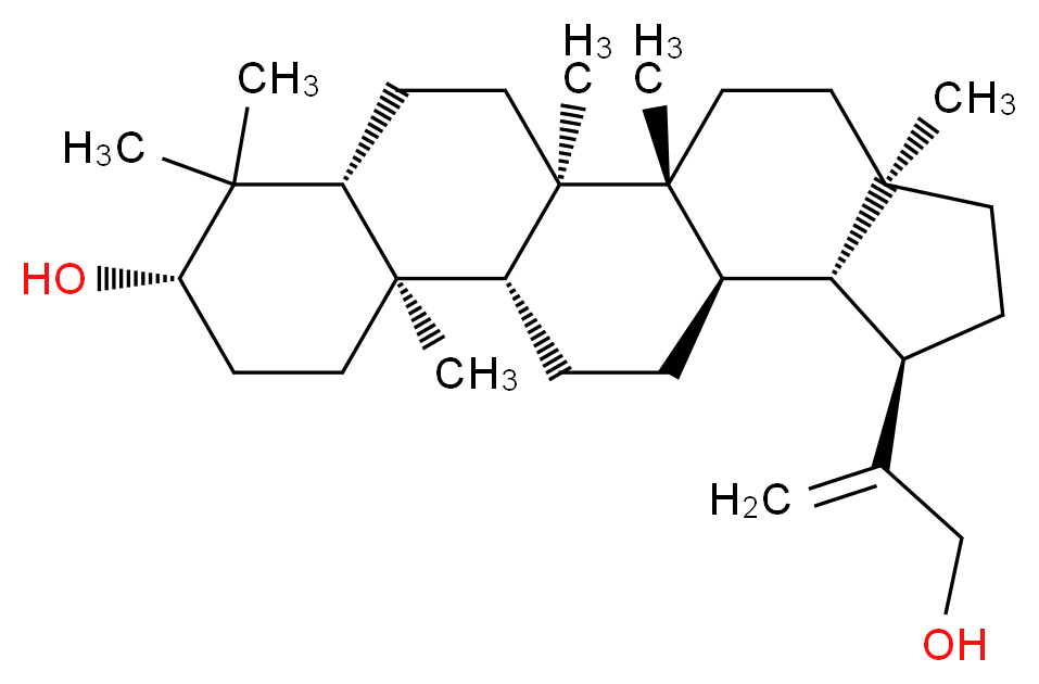 (1R,2R,5R,8R,9S,10R,13R,14R,17S,19R)-8-(3-hydroxyprop-1-en-2-yl)-1,2,5,14,18,18-hexamethylpentacyclo[11.8.0.0<sup>2</sup>,<sup>1</sup><sup>0</sup>.0<sup>5</sup>,<sup>9</sup>.0<sup>1</sup><sup>4</sup>,<sup>1</sup><sup>9</sup>]henicosan-17-ol_分子结构_CAS_20065-99-0