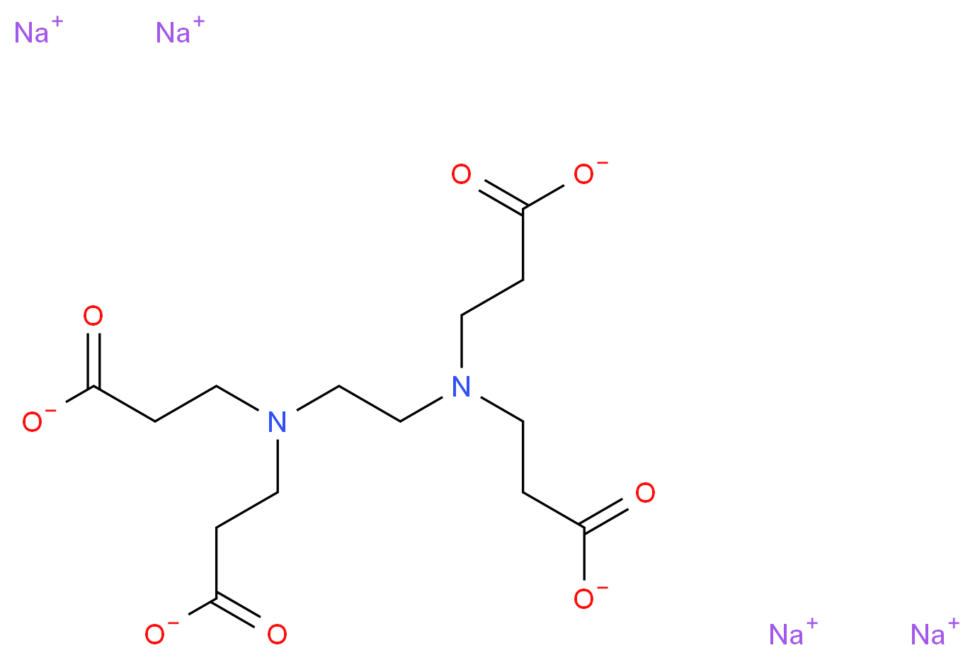 tetrasodium 3-({2-[bis(2-carboxylatoethyl)amino]ethyl}(2-carboxylatoethyl)amino)propanoate_分子结构_CAS_67874-43-5