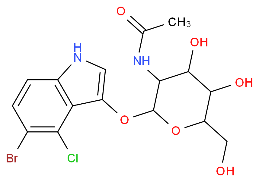 5-BROMO-4-CHLORO-3-INDOLYL-N-ACETYL-&beta;-D-GLUCOSAMINIDE_分子结构_CAS_4264-82-8)