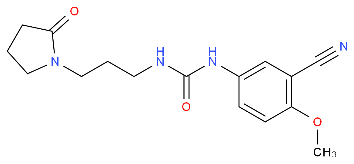 N-(3-cyano-4-methoxyphenyl)-N'-[3-(2-oxopyrrolidin-1-yl)propyl]urea_分子结构_CAS_)