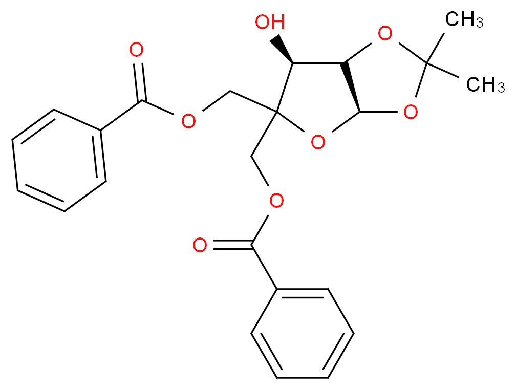 5-Benzoyl-4-benzoyloxymethyl-1,2-O-isopropylidene-α-D-xylofuranose_分子结构_CAS_153914-97-7)