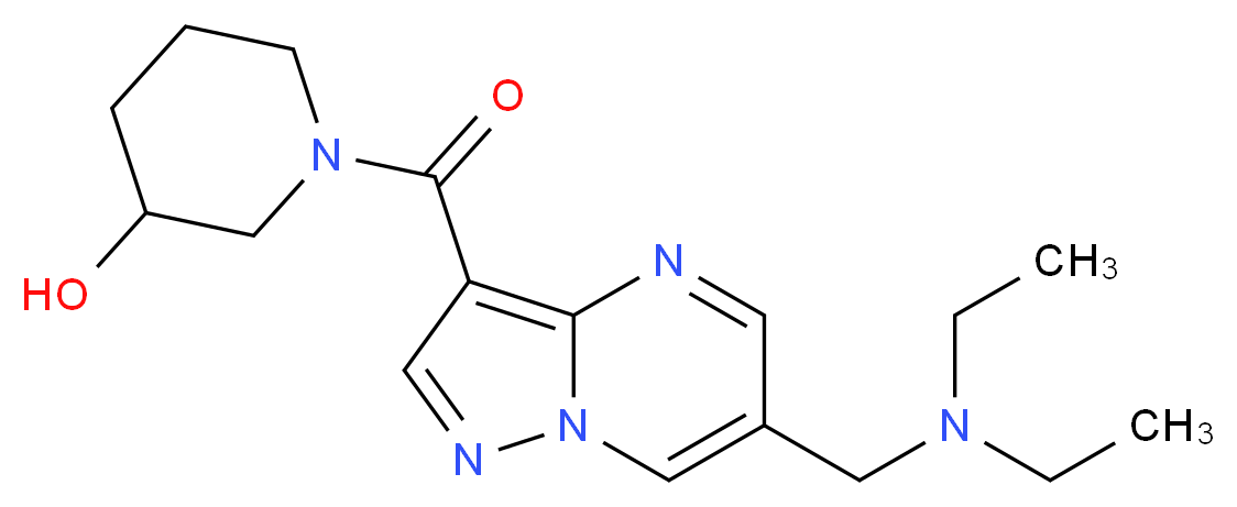 1-({6-[(diethylamino)methyl]pyrazolo[1,5-a]pyrimidin-3-yl}carbonyl)piperidin-3-ol_分子结构_CAS_)