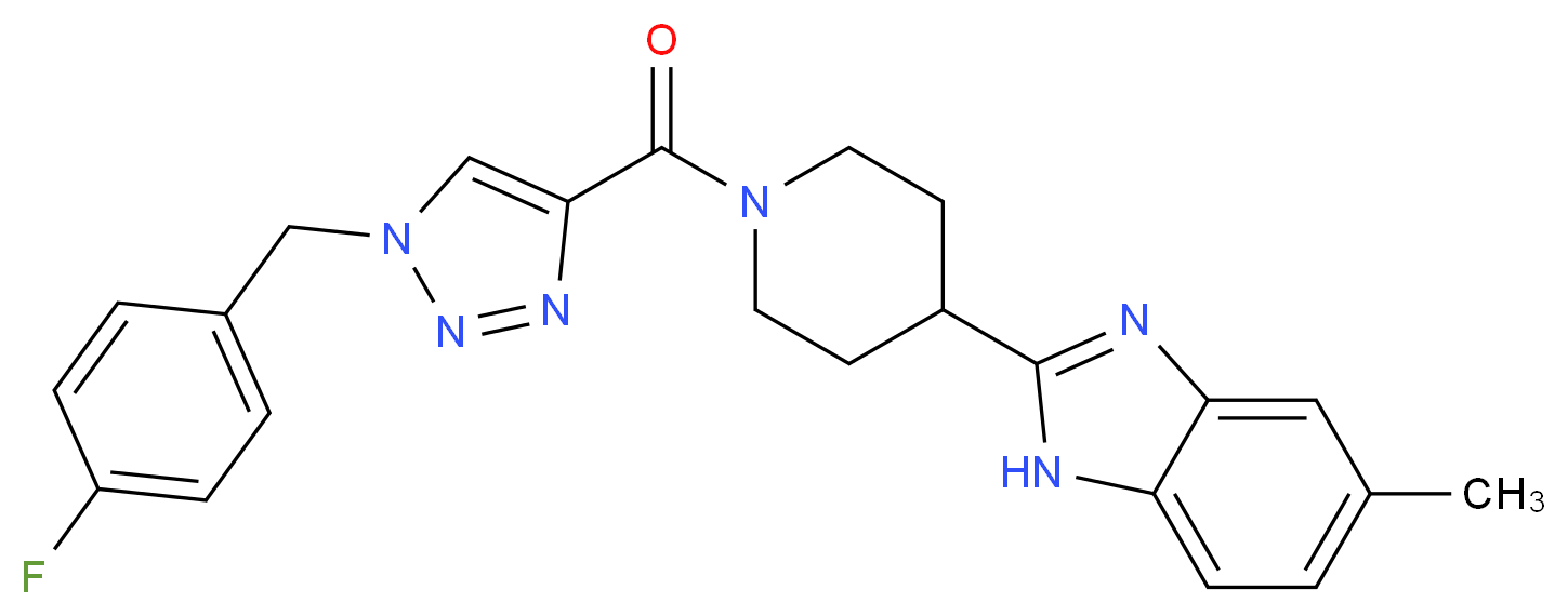 2-(1-{[1-(4-fluorobenzyl)-1H-1,2,3-triazol-4-yl]carbonyl}-4-piperidinyl)-5-methyl-1H-benzimidazole_分子结构_CAS_)