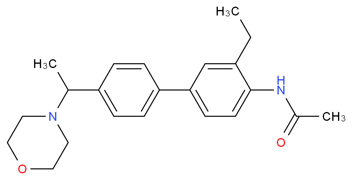 N-[3-ethyl-4'-(1-morpholin-4-ylethyl)biphenyl-4-yl]acetamide_分子结构_CAS_)