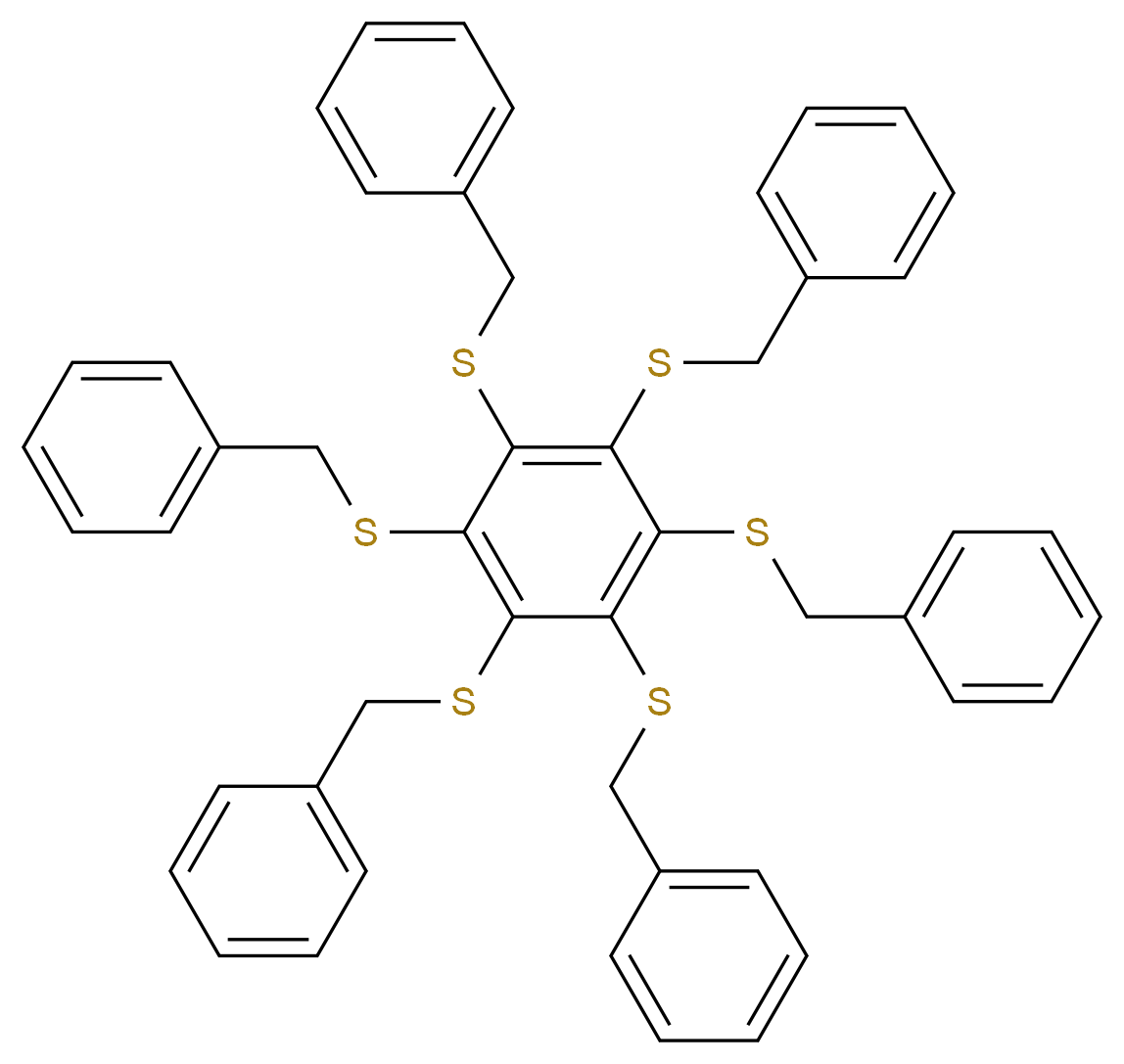 hexakis(benzylsulfanyl)benzene_分子结构_CAS_127022-77-9