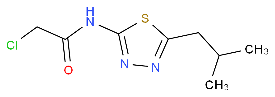 2-Chloro-N-(5-isobutyl-[1,3,4]thiadiazol-2-yl)-acetamide_分子结构_CAS_15777-46-5)