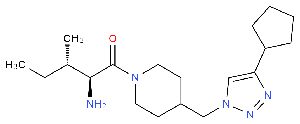 (2S,3S)-1-{4-[(4-cyclopentyl-1H-1,2,3-triazol-1-yl)methyl]piperidin-1-yl}-3-methyl-1-oxopentan-2-amine_分子结构_CAS_)