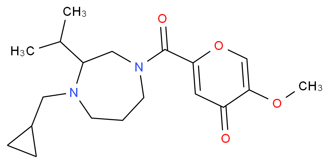 2-{[4-(cyclopropylmethyl)-3-isopropyl-1,4-diazepan-1-yl]carbonyl}-5-methoxy-4H-pyran-4-one_分子结构_CAS_)